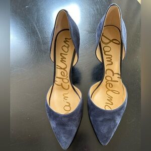 Sam Edelman Tesla Navy Blue Suede High Heels